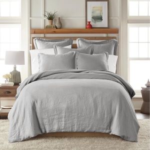 Gray Linen Duvet Cover Set